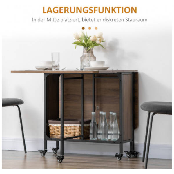 fall matbord med 2 fallbara skivor brun 130 x 80 x 74 cm 1