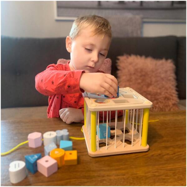 Sorter Kostka Edukacyjna Elastyczna Drewniana Sensoryczna Klocki dla Dzieci Wysokosc produktu 11 5 cm