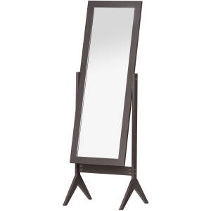 Gulvspejl med Hævede Fødder og Lutning 47 x 46 x 148 cm Brun Træramme.