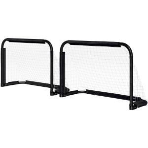 Fodboldmål 2-pak Foldbart 90 x 36 x 60 cm Sort
