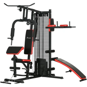 Komplet Multigym til Hjemmet med 65 kg Vægtblok, Stål, Flere Øvelser