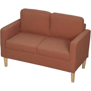 2-personers Sofa i Manchester – Brun med Opbevaring og Træben 117 x 63 x 79 cm