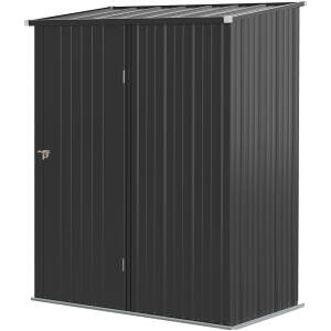 Låsbart redskabsskur i jern – sort – 161 x 94 x 196 cm