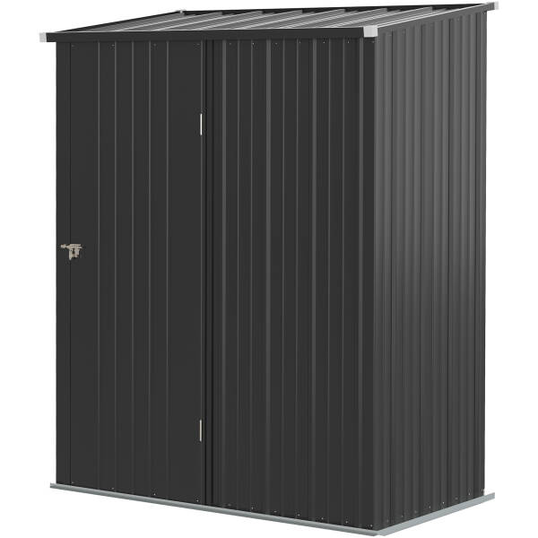 Låsbart redskabsskur i jern – sort – 161 x 94 x 196 cm