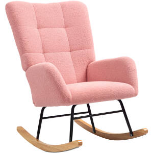 Gyngestol hyggelig Teddy Fleece tyk polstring skridsikker rosa