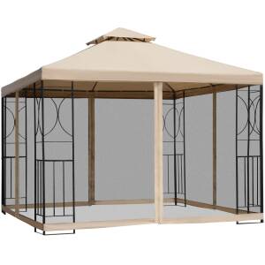 Pavillon Robust 2,98 x 2,98 m polyester beige