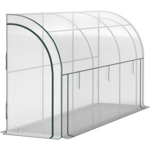 Vægdrivhus 300 x 80 x 157 cm, hvid