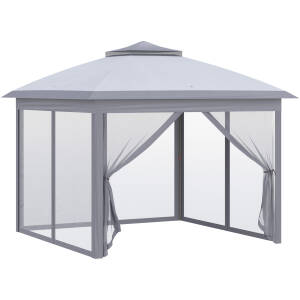 Sammenklappelig Pavillon 330 x 330 x 288 cm Grå