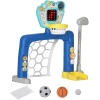 3-i-1 sportlegetøj – Fodboldmål til børn med justerbar basketballkurv, resultattavle og golfset