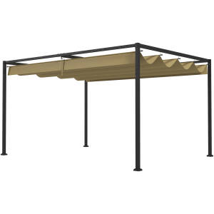 Pergola med Skydetag 298 x 213 x 221 cm Metal Khaki