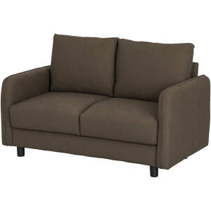Sofa 2-personers med opbevaringsplads fløjlslook brun linned