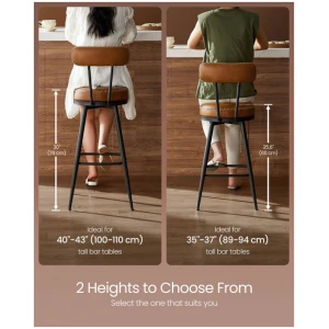 2 pack barstolar ekho roterbar sitthojd 75 cm lader karamellbrun 9