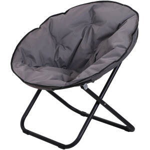 Campingstol Rund Have- og Fritidsstol Sammenklappelig 80 x 80 x 75 cm Grå
