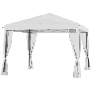 Pavillon med myggenet, vandtæt, lysegrå, 3 x 3 m