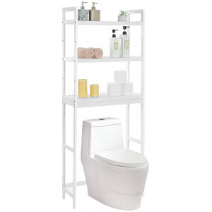 Badeværelsesopbevaring Over Toilet / Vaskemaskine, 3 Hylder, Hvid