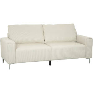 Moderne 3-personers sofa i fløjl, cremehvid, 193 x 77 x 80 cm