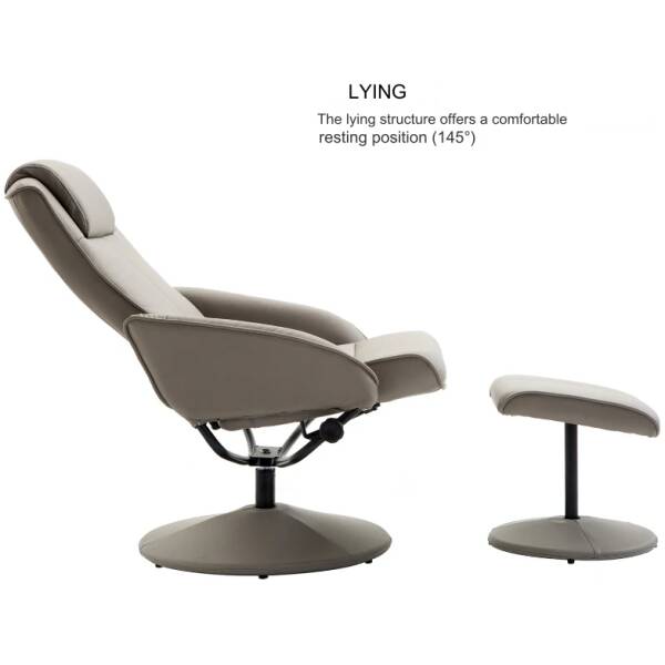 relax fatolj med fotpall fallbart ryggstod modern lader gra 4