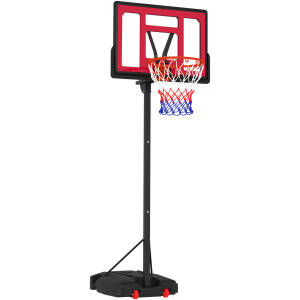 Højdejusterbar fritstående basketballkurv til børn, 200-260 cm, rød