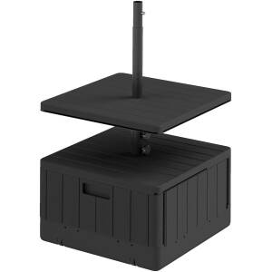 Parasolfod med justerbart bord og hjul – fyldbar base, 53 x 53 x 45 cm
