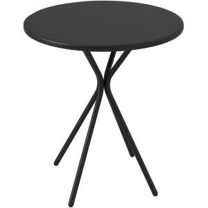 Rundt havebord i metal – Sort med fodstøtte – Ø60 x 70 cm