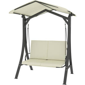 Haveswing med justerbart UV-beskyttelsestag og dobbelt komfortsæde – 150 x 120 x 182 cm
