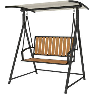 Havemøbel gynge, 2-personers med justerbart tag – 142 x 112 x 162 cm