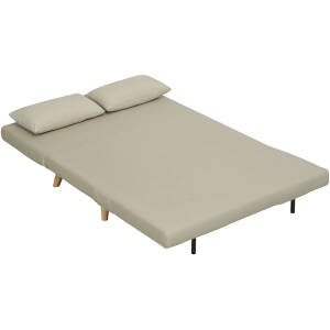 Sovesofa 2-personers med Puder i Fløjl Beige 130 x 78 x 79 cm