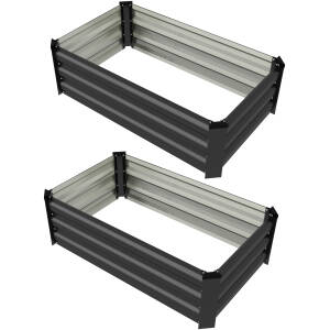 Plantekasse med Åben Bund – 100 x 60 x 30 cm – Mørkegrå