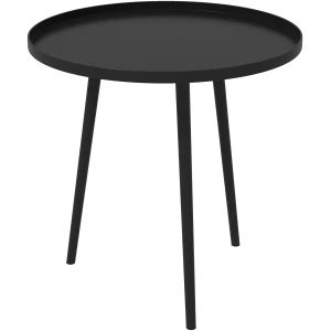 Udendørs Sidebord – Sort Metal, Vejrbestandigt – 40 x 40 x 50 cm